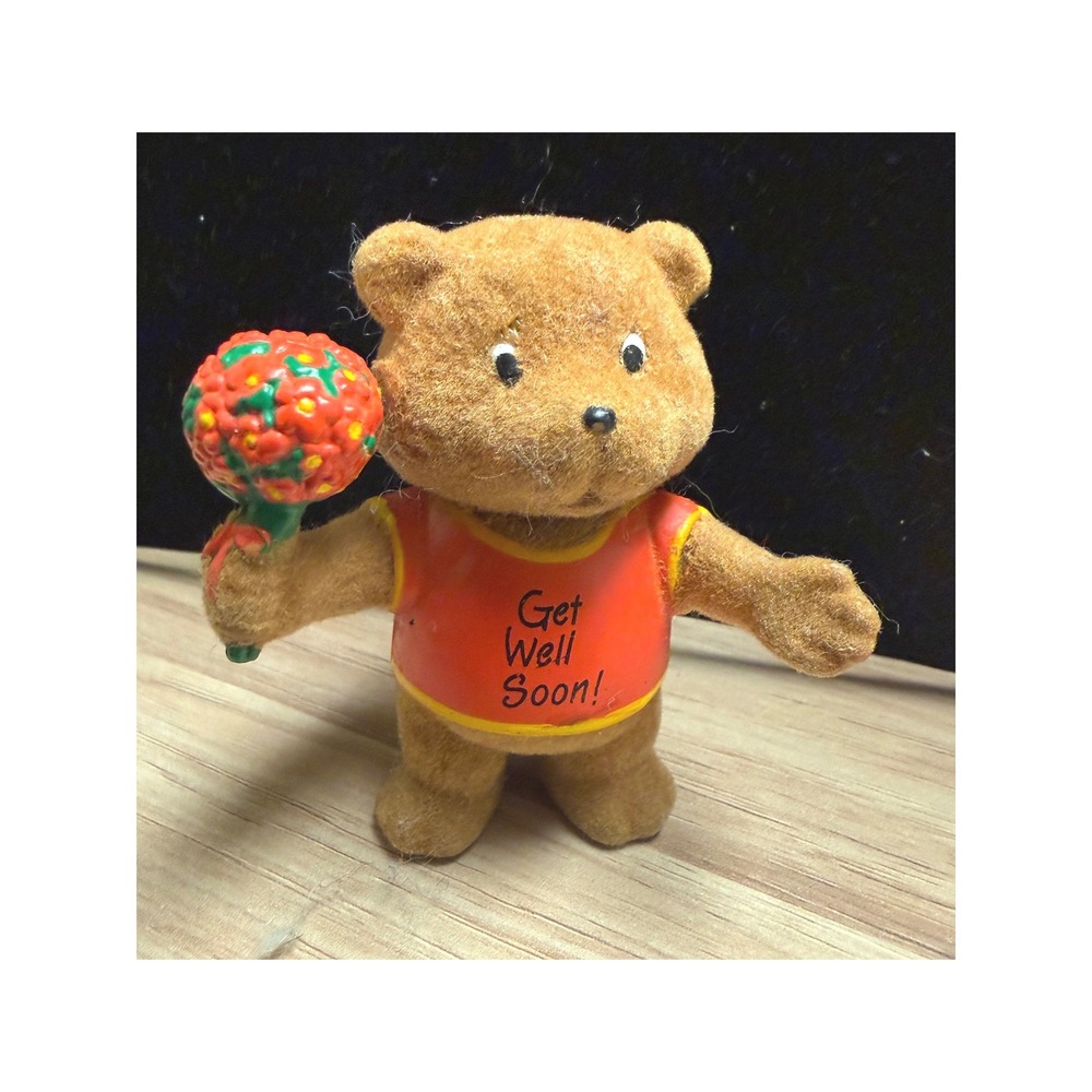 1988 Heartline Hallmark Honey Bunch Message Bear Get Well Soon Super Rare